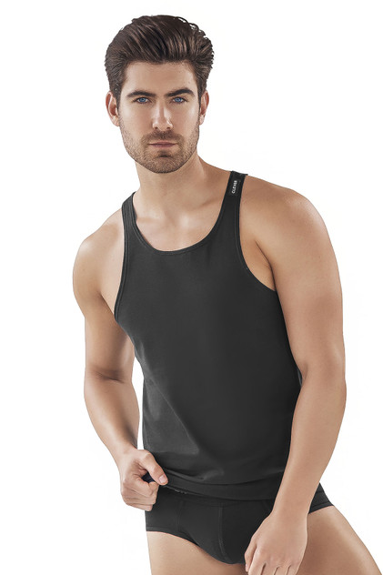 Clever Progress Tank Top | Black 0394 - Mens Tank Top Singlets - Front View - Topdrawers Clothing for Men

