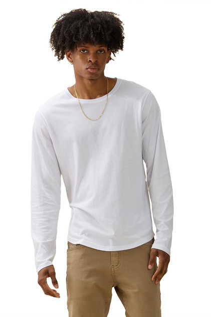 Kuwalla Tee L/S Eazy Scoop Tee | White KUL-0324-LCT1012 | Front View | Mens Long Sleeve T-Shirts | Topdrawers Clothing for Men Kuwalla Tee L/S Eazy Scoop Tee | White KUL-0324-LCT1012 | Front View | Mens Long Sleeve T-Shirts | Topdrawers Clothing for Men