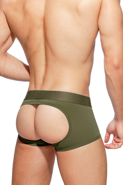 Addicted Fetish Bottomless Fetish Boxer | Khaki ADF93 | Rear View | Mens Jock Boxers | Topdrawers Underwear for Men Addicted Fetish Bottomless Fetish Boxer | Khaki ADF93 | Rear View | Mens Jock Boxers | Topdrawers Underwear for Men