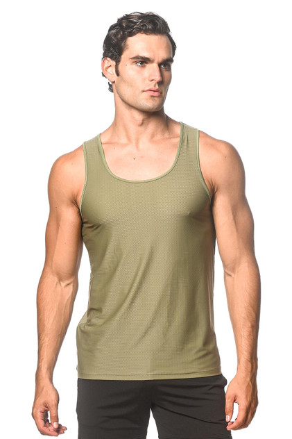 ST33LE Textured Mesh Performance Tank | Palm ST-282 | Front View | Mens Tank Tops | Topdrawers Clothing for Men ST33LE Textured Mesh Performance Tank | Palm ST-282 | Front View | Mens Tank Tops | Topdrawers Clothing for Men