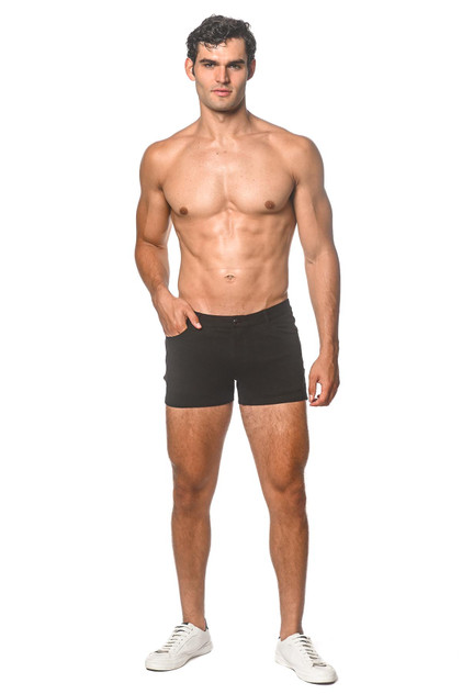 ST33LE Stretch Knit Jeans Shorts 3 Inch | Black ST-1975 | Front View | Mens Shorts | Topdrawers Clothing for Men ST33LE Stretch Knit Jeans Shorts 3 Inch | Black ST-1975 | Front View | Mens Shorts | Topdrawers Clothing for Men
