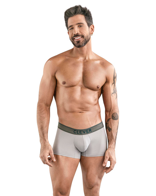 Clever Berna Trunks | Grey 1784-12 | Front View | Mens Boxer Briefs | Topdrawers Underwear for Men