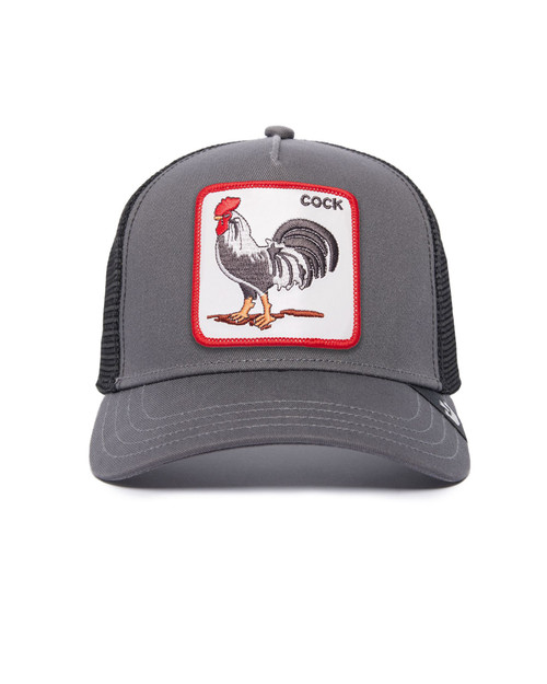 Goorin Bros. The Cock Trucker | Grey 101-0378 | Front View | Mens Caps | Topdrawers Apparel for Men Goorin Bros. The Cock Trucker | Grey 101-0378 | Front View | Mens Caps | Topdrawers Apparel for Men