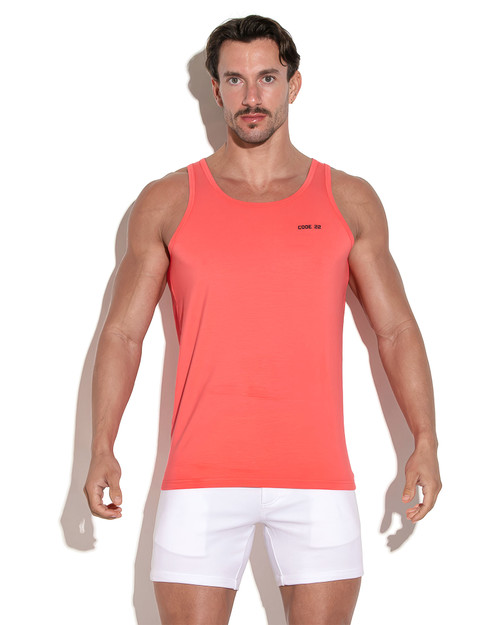 CODE 22 Basic Tank Top | Salmon 3300 | Front View | Mens Tank Tops | Topdrawers Clothing for Men CODE 22 Basic Tank Top | Salmon 3300 | Front View | Mens Tank Tops | Topdrawers Clothing for Men