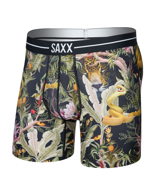 Saxx Volt Boxer Brief Jungle Juice Black SXBB85 | Front View | Mens Boxer Briefs | Topdrawers Underwear for Men