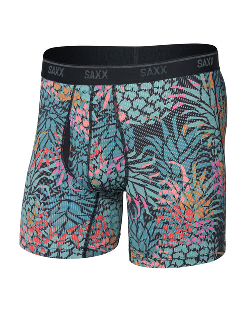 Saxx Quest Boxer Brief Fly Pineapple Patch Multi SXBB65F | Front View | Mens Boxer Briefs | Topdrawers Underwear for Men Saxx Quest Boxer Brief Fly Pineapple Patch Multi SXBB65F | Front View | Mens Boxer Briefs | Topdrawers Underwear for Men