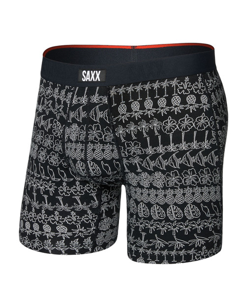 Saxx Vibe Xtra Boxer Brief Island Lineup Black SXVX24F | Front View | Mens Boxer Briefs | Topdrawers Underwear for Men Saxx Vibe Xtra Boxer Brief Island Lineup Black SXVX24F | Front View | Mens Boxer Briefs | Topdrawers Underwear for Men