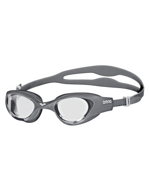 Arena The One Swim Goggles Clear Grey White 001430 | Front View | Mens Accessories | Topdrawers Swimwear for Men Arena The One Swim Goggles Clear Grey White 001430 | Front View | Mens Accessories | Topdrawers Swimwear for Men