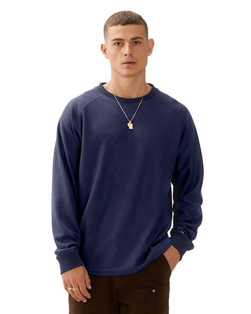 Kuwalla Tee Marled Thermal Navy KUL-0325-MRTH1612 | Front View | Mens Casual Tops | Topdrawers Clothing for Men Kuwalla Tee Marled Thermal Navy KUL-0325-MRTH1612 | Front View | Mens Casual Tops | Topdrawers Clothing for Men