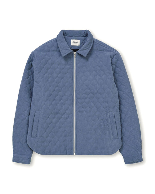 Kuwalla Tee Quilted Corduroy Shacket Blue KUL-0325-QCJ812 | Front View | Mens Outerwear | Topdrawers Clothing for Men
