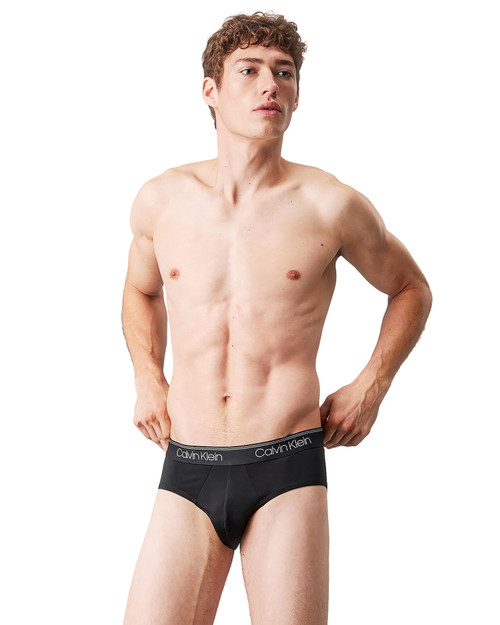 Calvin Klein 3-Pack Microfibre Stretch Hip Brief Black NB2568G-UB1 | Front View | Mens Briefs | Topdrawers Underwear for Men
