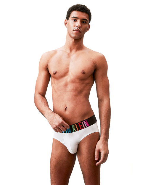 Calvin Klein Intense Power Cotton Stretch Low Rise Brief White NB3938G-100 | Front View | Mens Briefs | Topdrawers Underwear for Men