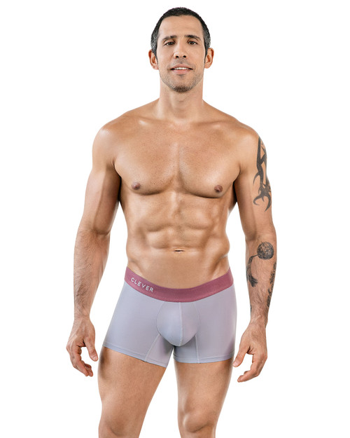 Clever Audaz Trunk | Grey 1869-12 | Front View | Mens Boxer Briefs | Topdrawers Underwear for Men