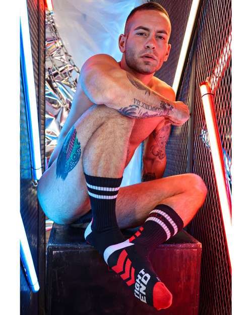 Breedwell Gymnetixxx Crew Socks | Black 2508-SOCK | Front View | Mens Crew Socks | Topdrawers Apparel for Men