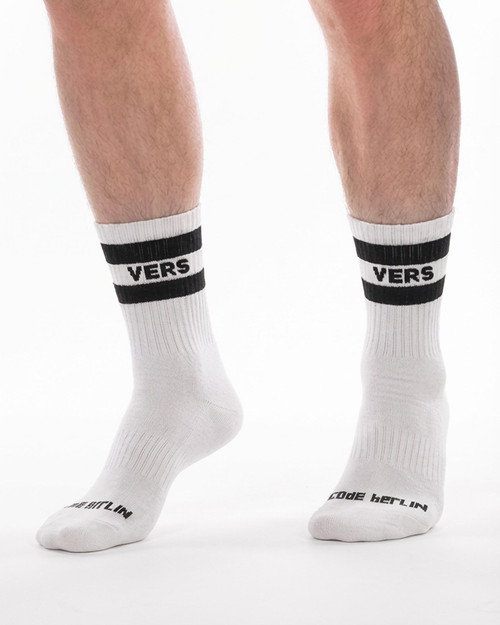 Barcode Berlin Fetish Half Socks Vers 91819 | Front View | Mens Crew Socks | Topdrawers Apparel for Men