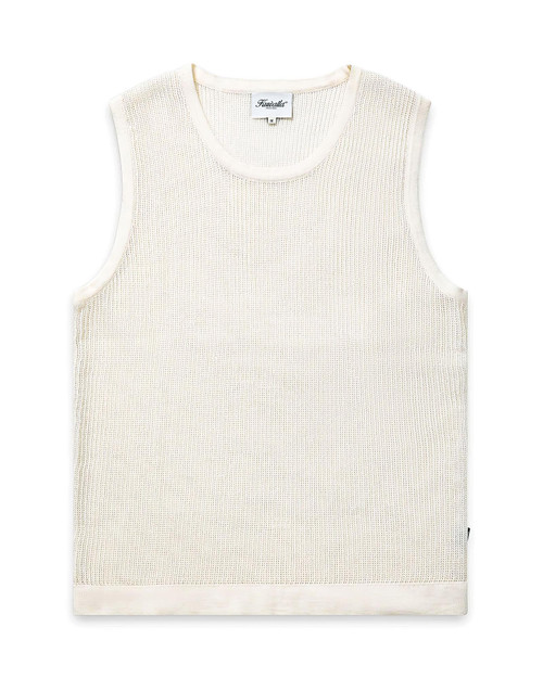 Kuwalla Tee Knit Tank | White - Front View | Mens Casual Tops | Topdrawers Clothing for Men