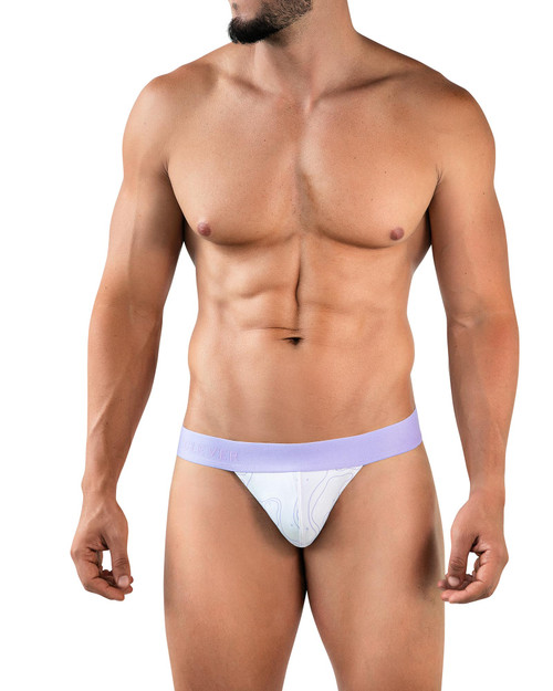 Clever Maze Brief | Lilac 2057 | Front View | Mens Bikini Briefs | Topdrawers Underwear for Men
