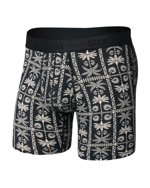 Saxx Smooth Luxe Boxer Brief Tropic Royale Black 26S15BB | Front View | Mens Boxer Briefs | Topdrawers Underwear for Men