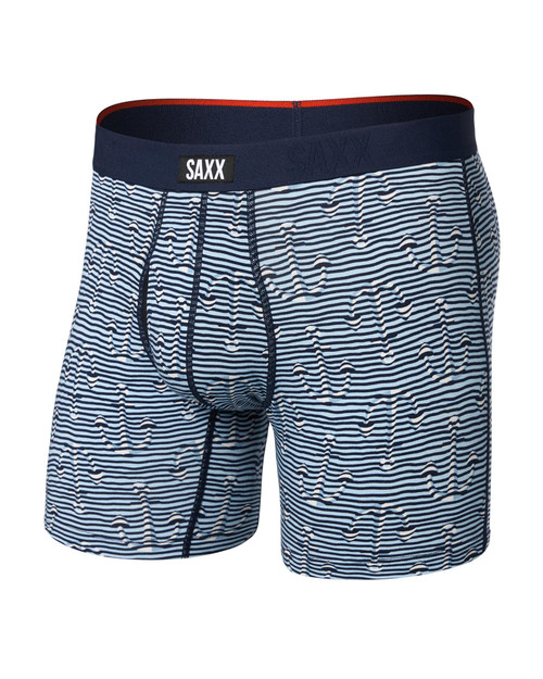 Saxx Vibe Xtra Boxer Brief Anchor Stripe Blue SXVX24F | Front View | Mens Boxer Briefs | Topdrawers Underwear for Men