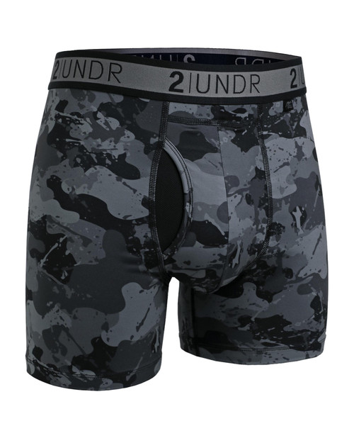 2UNDR Sport Shift Boxer Brief Blackout 2U26BB | Front View | Mens Boxer Briefs | Topdrawers Underwear for Men