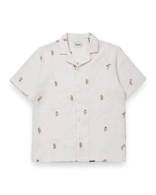 Kuwalla Tee Embroidered Floral Shirt KUL-0126-EFS115 | Front View | Mens Short Sleeve Shirts | Topdrawers Clothing for Men