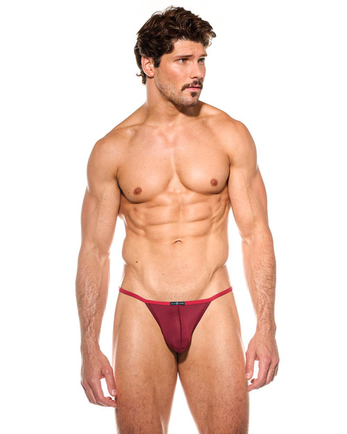 Gregg Homme Yoga String Burgundy 190414 | Front View | Mens String Thongs | Topdrawers Underwear for Men