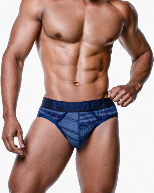 PUMP! Indigo Blue Brief 12087 | Front View | Mens Briefs | Topdrawers Underwear for Men