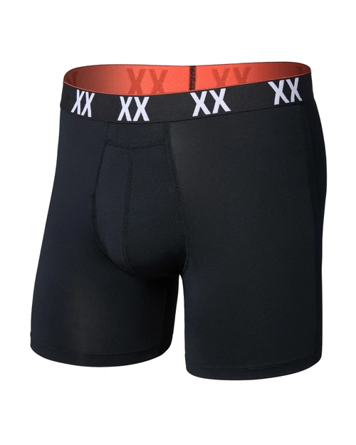 Saxx Multi-Sport Mesh Boxer Brief  Fly Black XX WB SXBB75F-BXX | Front View | Mens Boxer Briefs | Topdrawers Underwear for Men