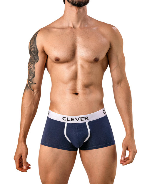 Clever Aquiles Latin Boxer Dark Blue 26152 | Front View | Mens Boxer Briefs | Topdrawers Underwear for Men