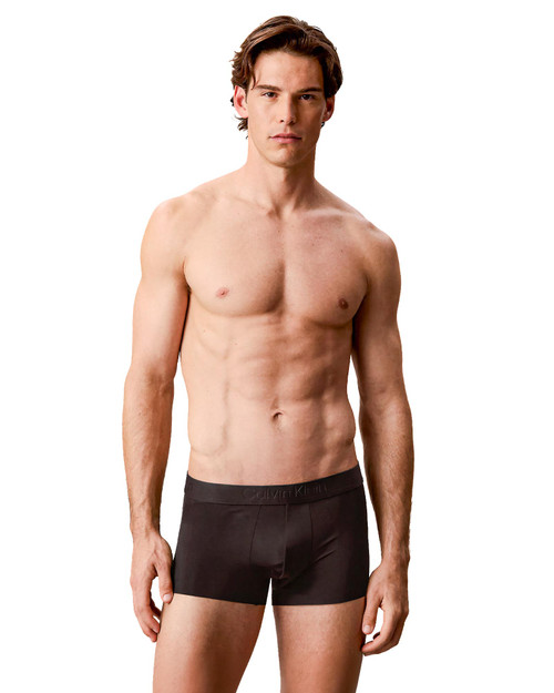 Calvin Klein CK Black Microfiber Stretch Low Rise Trunk Plein Air NB4713-CIQ | Front View | Mens Boxer Briefs | Topdrawers Underwear for Men