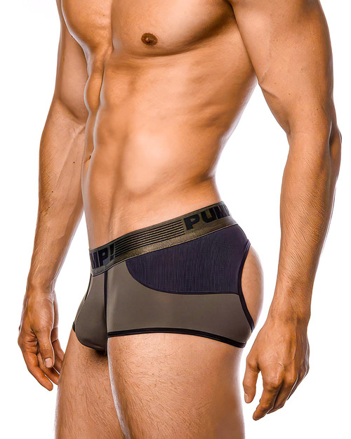 Military Green - PUMP! Access Trunk 15033 - Side View - Topdrawers Underwear for Men