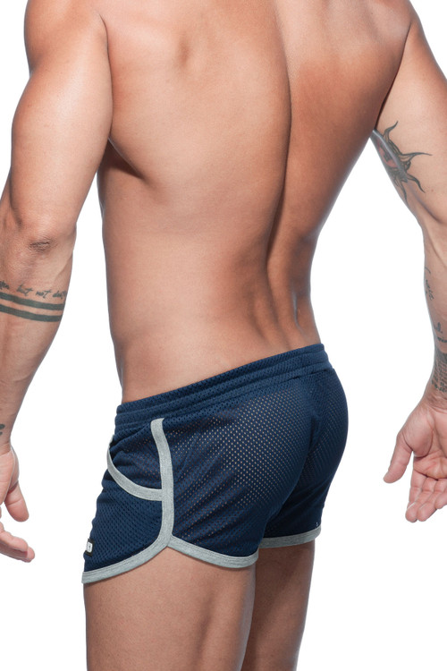 Addicted Mesh Basic Rocky Short AD647-09 Navy Blue - Mens Athletic Shorts - Rear View - Topdrawers Clothing for Men
