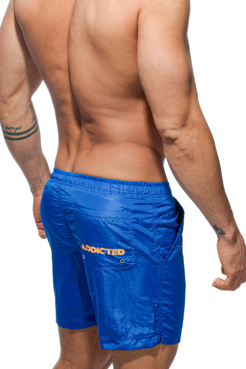 Addicted Basic Addicted Swim Long Short ADS073-16 Royal Blue - Mens Boardshort Swim Shorts - Rear View - Topdrawers for Men
