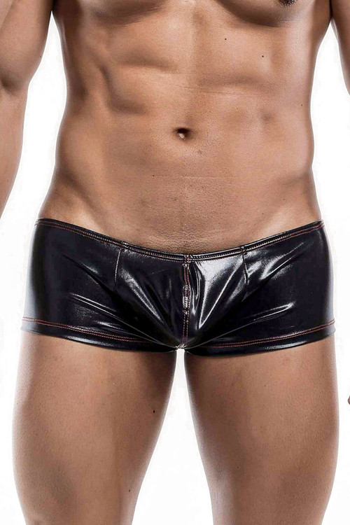 MOB Eroticwear Metallic Boxer MBL42-BL - Mens Boxer Briefs - Front View - Topdrawers Underwear for Men
