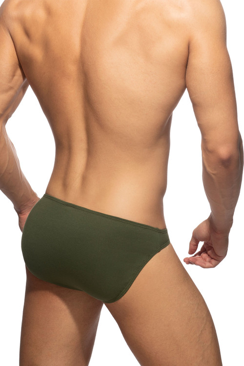 Addicted Cotton Bikini Brief AD985-12 Khaki - Mens Briefs - Rear View - Topdrawers Underwear for Men
