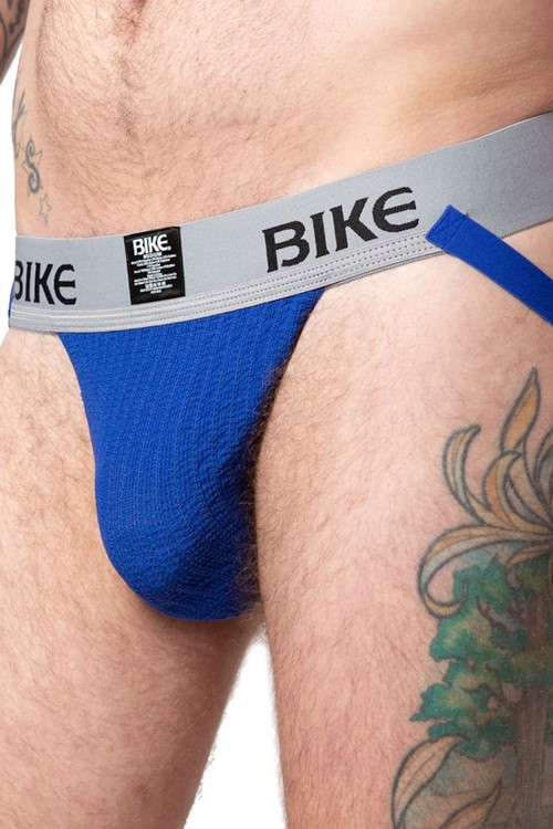 Bike Classic Jockstrap BAS304BLU - Mens Athletic Supporter Jockstraps - Side View - Topdrawers Underwear for Men
