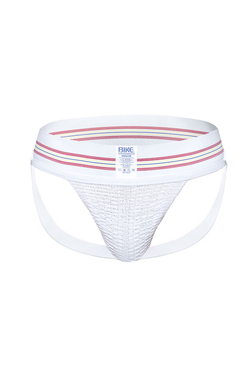 Bike Original #10 Jockstrap BAS306WHT White - Mens Athletic Supporter Jockstraps - Garment View - Topdrawers Underwear for Men

