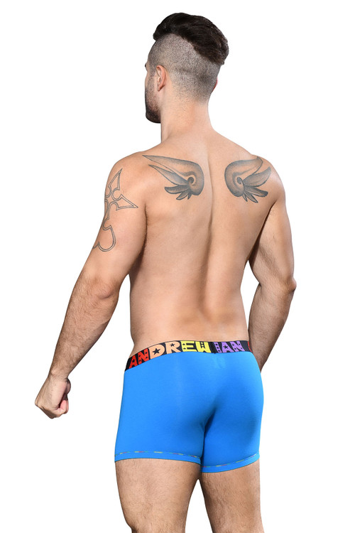 Andrew Christian Almost Naked Pride Cotton Boxer 92454-EBU Electric Blue - Mens Boxer Briefs - Rear View - Topdrawers Underwear for Men
