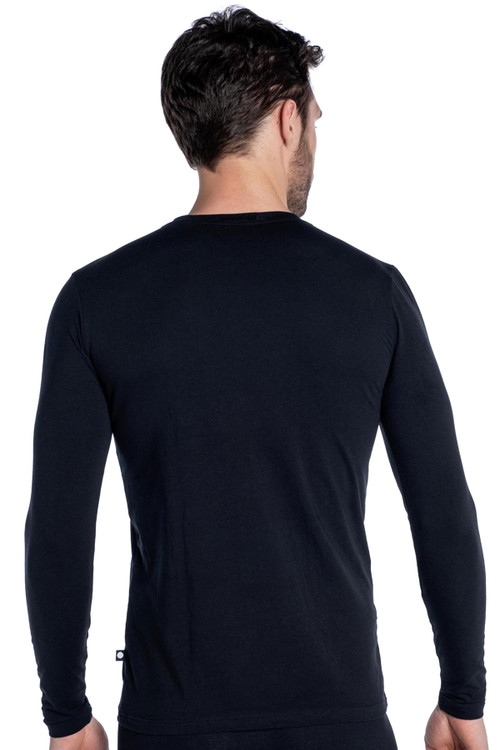 Punto Blanco Basix Long-Sleeve T-Shirt | Black | 5338520-090  - Mens T-Shirts - Rear View - Topdrawers Underwear for Men
