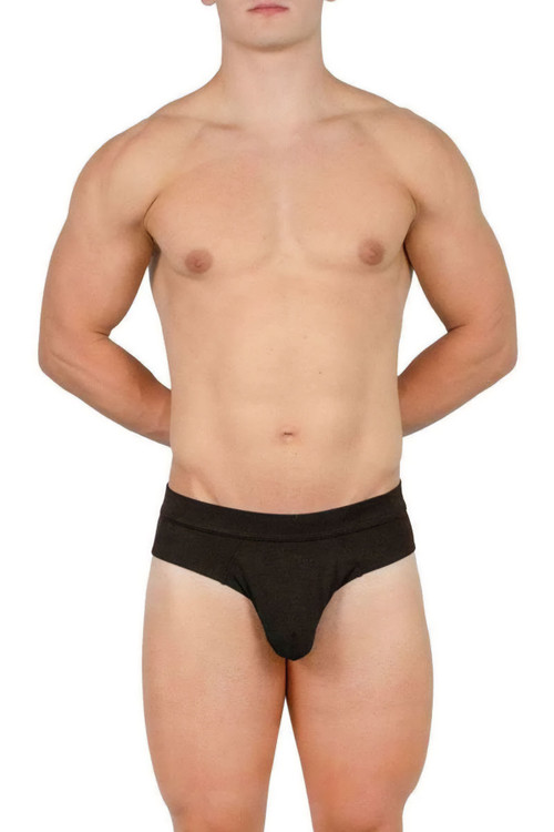 Obviously EliteMan Hipster Brief | Black | F04-1A  - Mens Briefs - Front View - Topdrawers Underwear for Men

