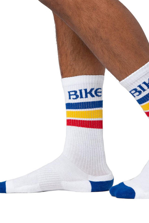 Bike Athletic Crew Socks | BAM505WPR  - Mens Athletic Socks - Front View - Topdrawers Underwear for Men
