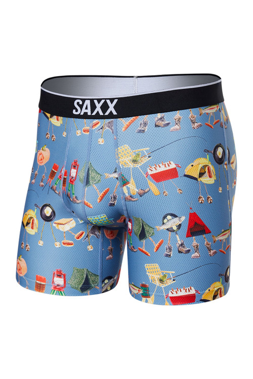 Saxx Volt Boxer Brief | Take A Hike Blue | SXBB27-TAH  - Mens Boxer Briefs - Front View - Topdrawers Underwear for Men

