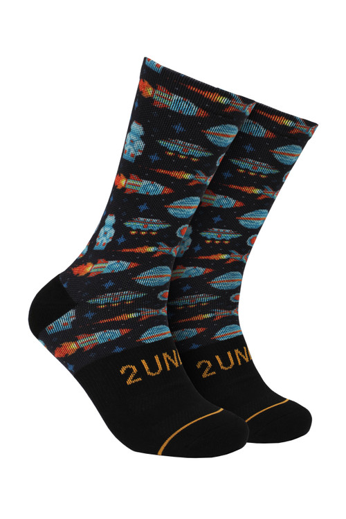 2UNDR Flex Crew Sock | Galactica | 2U81PS-354  - Mens Socks - Front View - Topdrawers Underwear for Men
