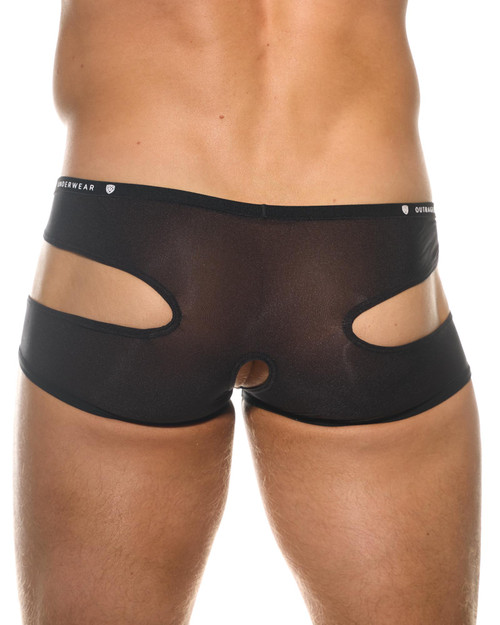 Gregg Homme Gamer Boxer Brief | Black | 200605-BL  - Mens Boxer Briefs - Rear View - Topdrawers Underwear for Men
