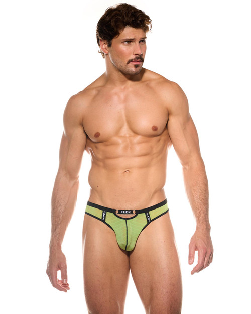 Gregg Homme Renegade Thong | Lime | 172104-LI  - Mens Thongs - Front View - Topdrawers Underwear for Men

