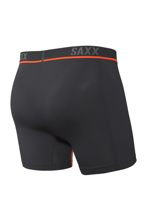 Saxx Kinetic Boxer Brief | Black Vermillion | SXBB32-BVR  - Mens Boxer Briefs - Rear View - Topdrawers Underwear for Men
