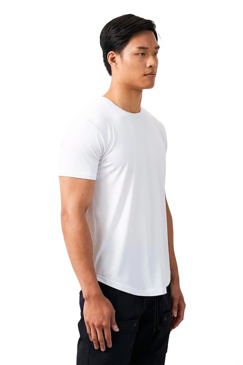 Kuwalla Tee Tek Eazy Tee | White | KUL-TST225-WHT  - Mens Athletic T-Shirts - Side View - Topdrawers Clothing for Men
