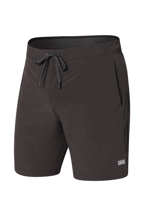 Saxx Sport 2 Life 2N1 Short 7" | Faded Black Heather | SXSP04L-FBH  - Mens Athletic Shorts - Front View - Topdrawers Clothing for Men
