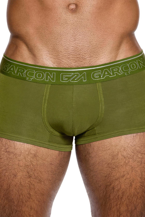 Garçon Khaki Bamboo Trunk | GM22-KHAKI-TRUNK  - Mens Boxer Briefs - Front View - Topdrawers Underwear for Men
