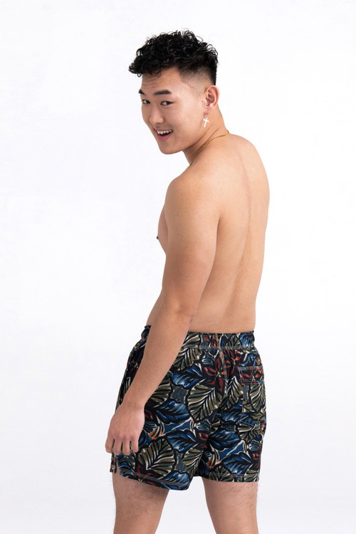 Saxx Oh Buoy 2N1 Volley Swim Short 5" | Painterly Paradise Multi | SXSW03L-PPM  - Mens Boardshort Swim Shorts - Rear  View - Topdrawers Swimwear for Men
